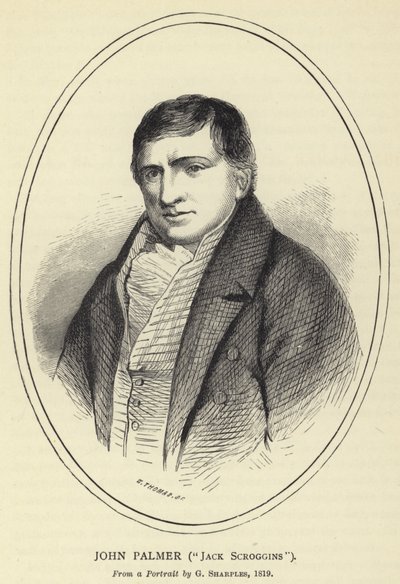 John Palmer, Jack Scroggins, nach einem Porträt von G. Sharples, 1819 von English School