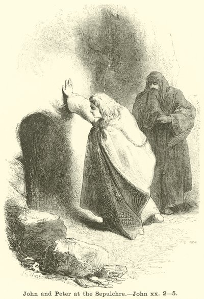 Johannes und Petrus am Grab, Johannes, xx, 2, 5 von English School