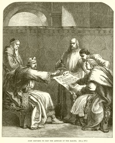 John weigert sich, die Artikel der Barone zu unterzeichnen von English School
