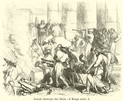 Josia zerstört die Götzen, 2 Könige, xxiii, 4 von English School