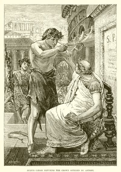Julius Caesar lehnt die von Antonius angebotene Krone ab von English School