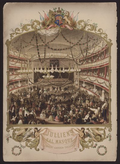 Julliens Maskenball, Covent Garden Theatre, London (Farblithographie) von English School