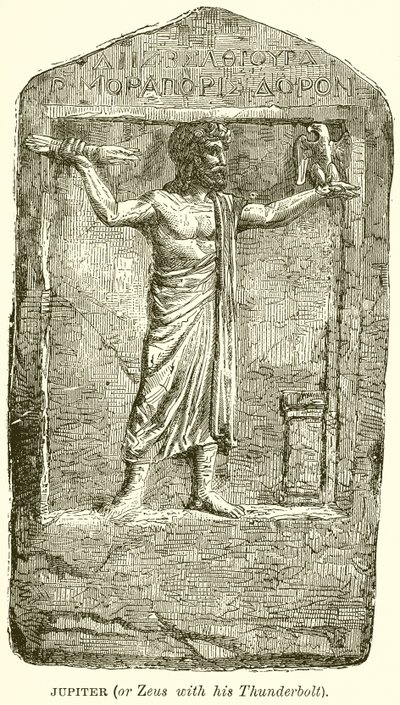 Jupiter (oder Zeus mit seinem Blitz) von English School