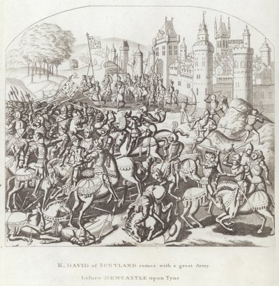König David von Schottland kommt mit einer großen Armee vor Newcastle upon Tyne von English School