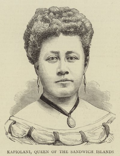 Kapiolani, Königin der Sandwichinseln (Stich) von English School