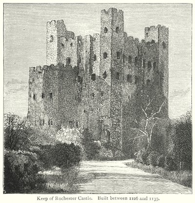 Burg von Rochester. Erbaut zwischen 1126 und 1139 von English School