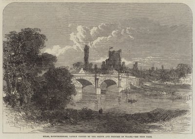 Kelso, Roxburghshire, kürzlich besucht vom Prinzen und der Prinzessin von Wales (Gravur) von English School