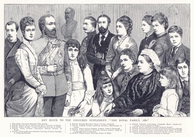 Schlüsselblock zum Farbzusatz, Die königliche Familie, 1880 von English School