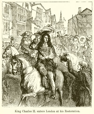 König Karl II. betritt London bei seiner Restauration von English School