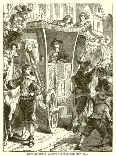 König Karl I. zieht durch die Stadt, 1642 von English School