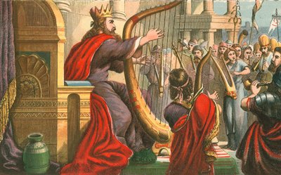 König David singt Psalmen von English School