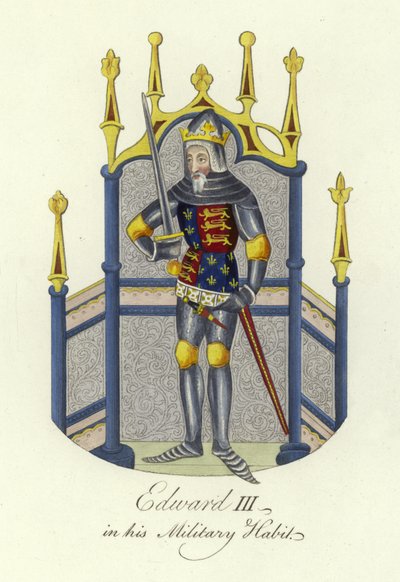 König Edward III. von England in seiner Militärkleidung von English School