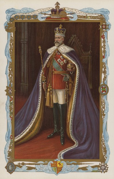 König Edward VII. in Krönungsroben von English School