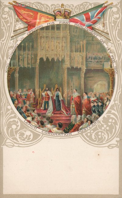 König Edward VII. eröffnet sein erstes Parlament am 14. Februar 1901 von English School