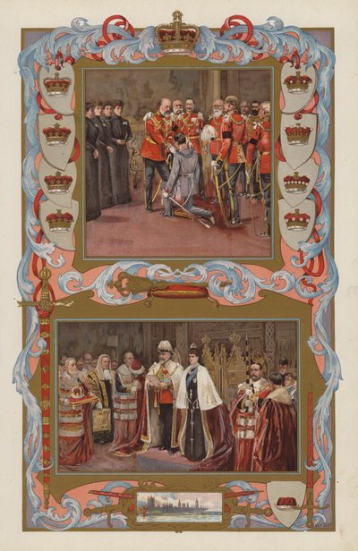 König Edward VII.s erste Handlungen als Souverän im Jahr 1901 von English School