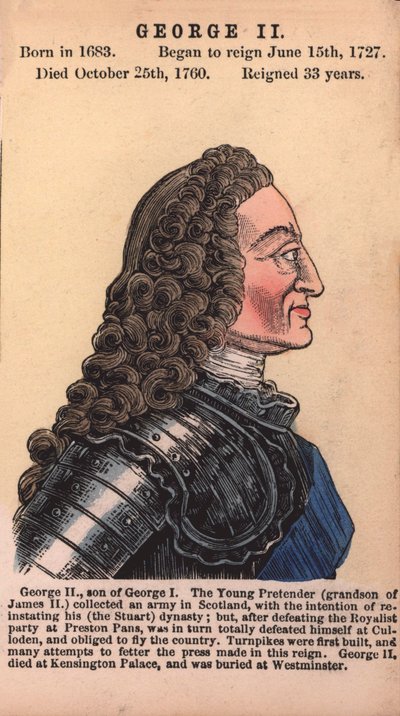 König Georg II (farbige Gravur) von English School