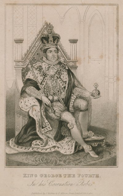 König Georg IV. in seinen Krönungsroben von English School