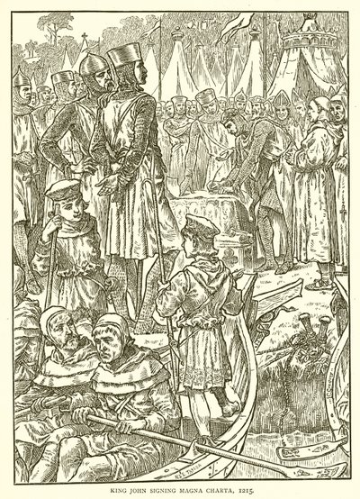 König Johann unterzeichnet die Magna Charta, 1215 von English School