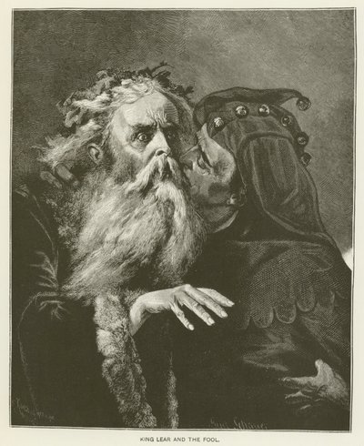König Lear und der Narr (Gravur) von English School