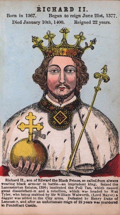 König Richard II (farbige Gravur) von English School