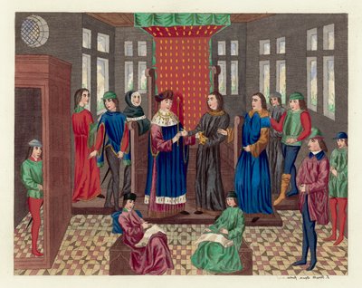 König Richard II. legt seine Krone und seinen Staat nieder von English School