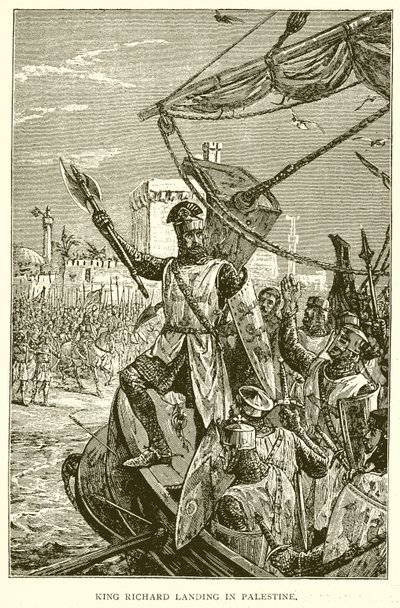 König Richard landet in Palästina von English School