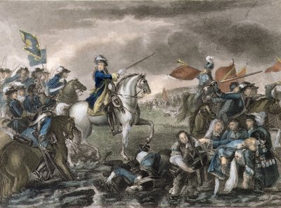 König Wilhelm III. (1650-1702) in der Schlacht am Boyne von English School