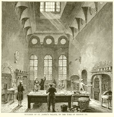 Küche des St. Jamess Palace, zur Zeit von George III von English School