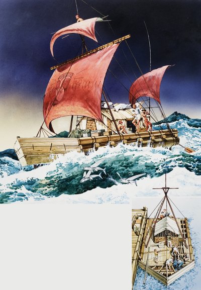 Kon-Tiki auf seiner epischen Reise von English School
