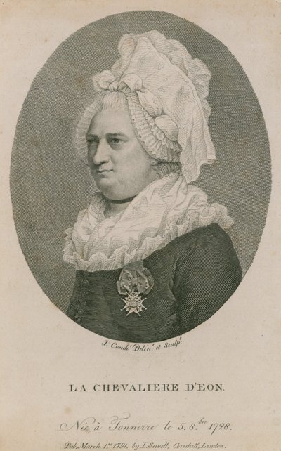 La Chevaliere DEon, geboren in Tonnerre, 5. August 1728 von English School