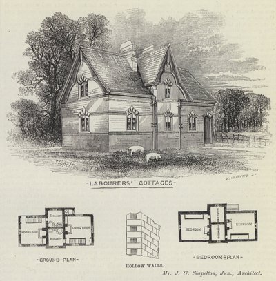 Arbeiterhäuser (Gravur) von English School