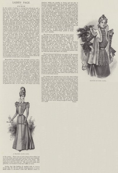 Damen-Seite, Kleid (Lithografie) von English School