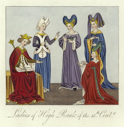 Damen von hohem Rang des 15. Jahrhunderts von English School
