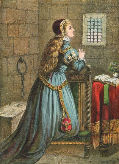Lady Jane Grey beim Beten von English School