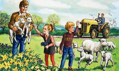 Lämmer im Frühling von English School