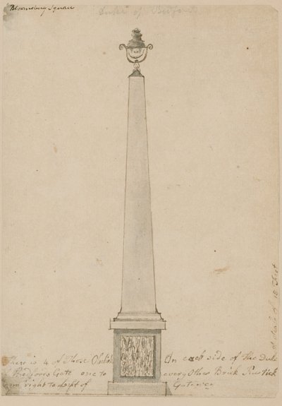 Lampe in der Nähe des Bedford House, London, abgebaut im Jahr 1799 von English School