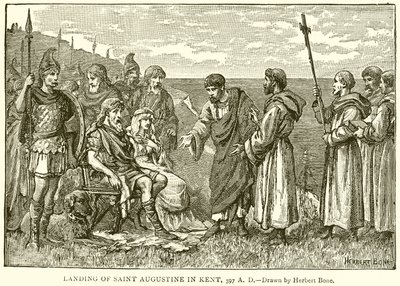 Landung des heiligen Augustinus in Kent, 597 n. Chr. von English School
