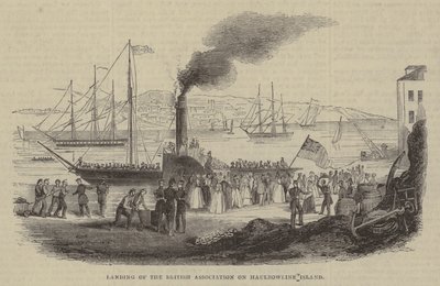 Landung der British Association auf Haulbowline Island von English School