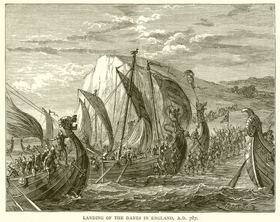 Landung der Dänen in England, 787 n. Chr. von English School