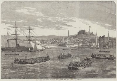 Landung der französischen Infanterie in Gallipoli (Gravur) von English School