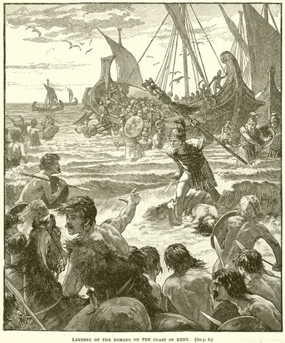Landung der Römer an der Küste von Kent von English School