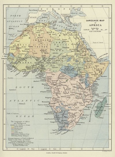 Sprachkarte von Afrika von English School