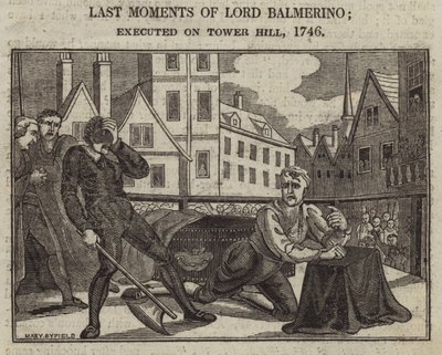 Letzte Momente von Lord Balmerino; hingerichtet auf Tower Hill von English School