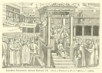 Latimer predigt vor Edward VI. von English School