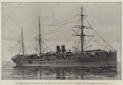 Stapellauf eines bewaffneten australischen Passagierdampfers, der Courier, in Wallsend-on-Tyne (Gravur) von English School