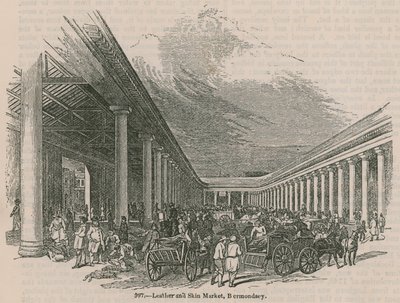 Leder- und Hautmarkt, Bermondsey, London von English School