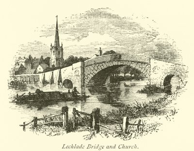Lechlade Brücke und Kirche von English School