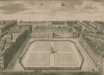 Leicester Square, London, im Jahr 1754 von English School