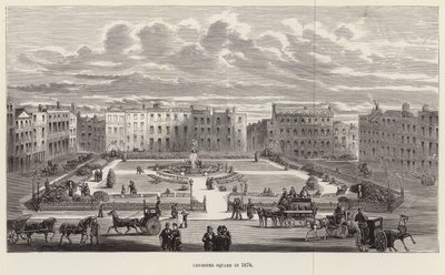 Leicester Square im Jahr 1874 von English School