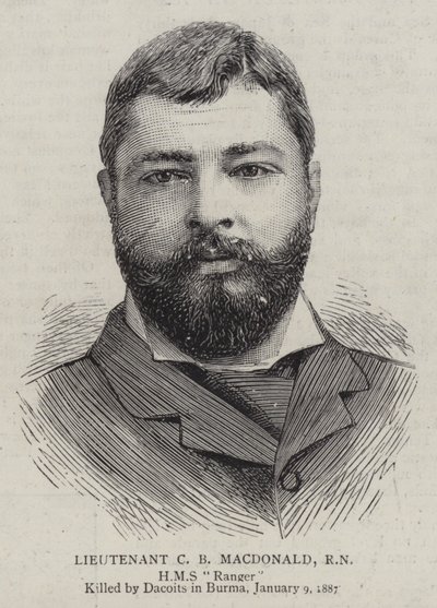 Leutnant C. B. Macdonald, RN (Gravur) von English School